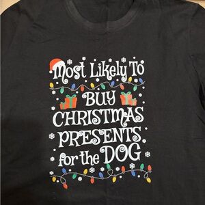 Source Unknown Black Christmas Dog Tee